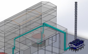 fume extraction plant with baghouse system cad drawing